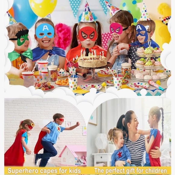 Other - Superhero Party Masks and Capes Set for Kids